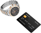 Gwylio Solar Dynion Seiko Coutura Parhaol i Ddynion gyda Deial Llwyd a Breichled Deu-liw SSC788P9