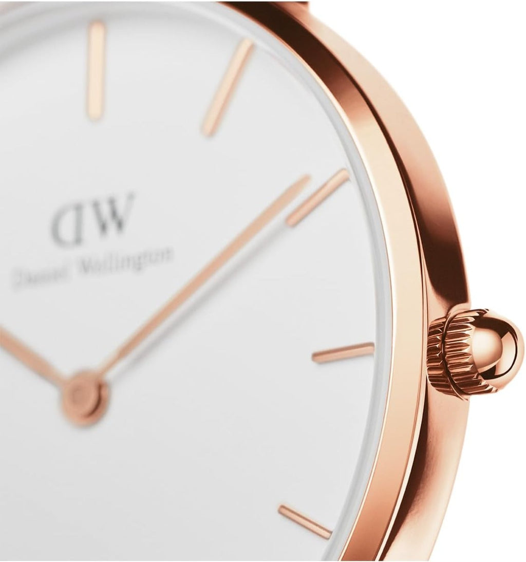 Daniel Wellington Ladies Watch with White Dial and White Fabric Strap DW00100313