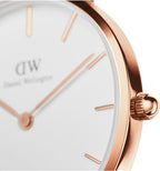 Daniel Wellington Ladies Watch with White Dial and White Fabric Strap DW00100313