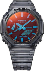 Casio G-Shock Mens Analogue-Digital Watch with Grey Jelly Strap GA-2100TLS-8AER