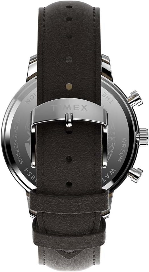 Timex Men's Watch with Blue Dial and Brown Leather Strap TW2W76200