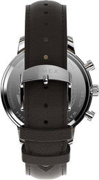 Timex Men's Watch with Blue Dial and Brown Leather Strap TW2W76200