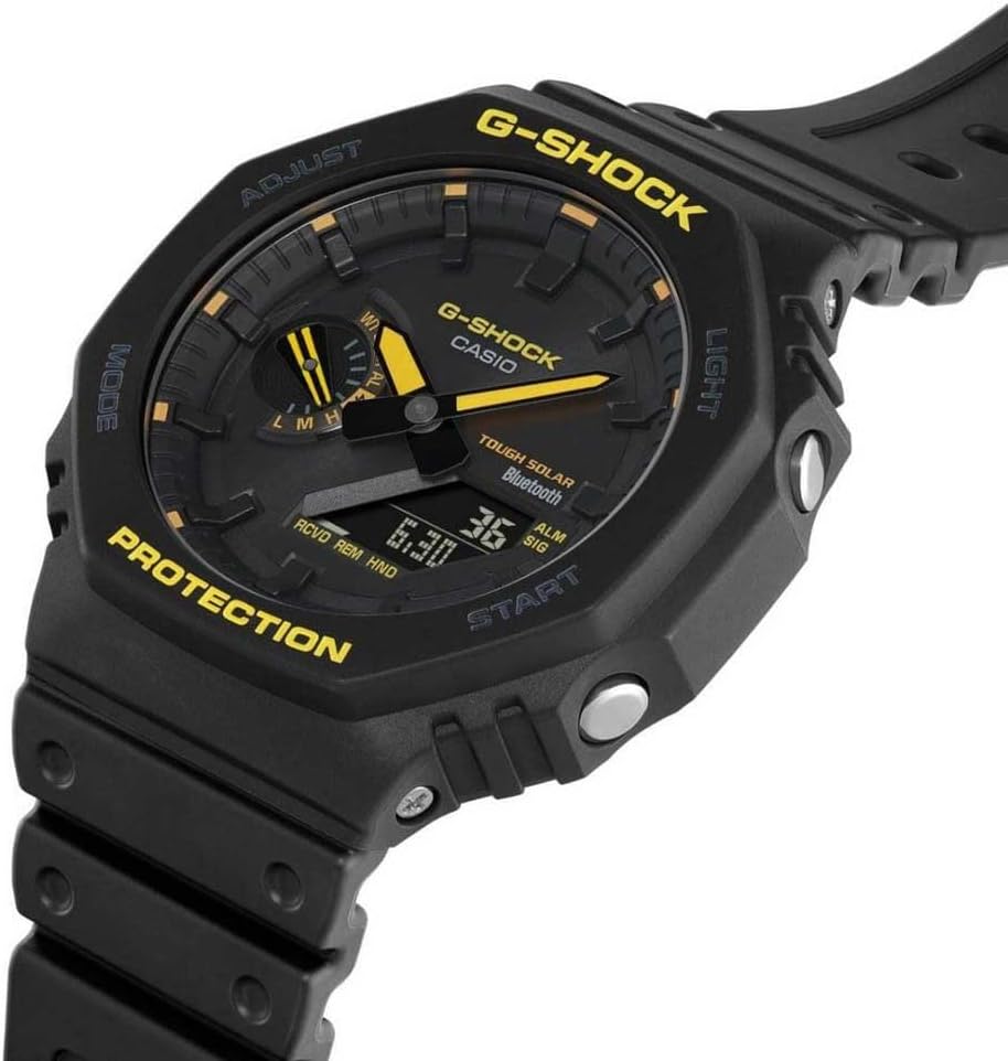 Casio G-Shock Gwylio Analog-Ddigidol i Ddynion gyda Deial Du a Strap Ddu GA-B2100CY-1AER