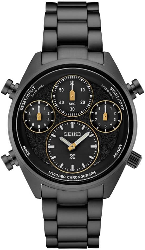 Seiko Prospex Mens Solar Watch with Black Dial and Black Strap SFJ007P1