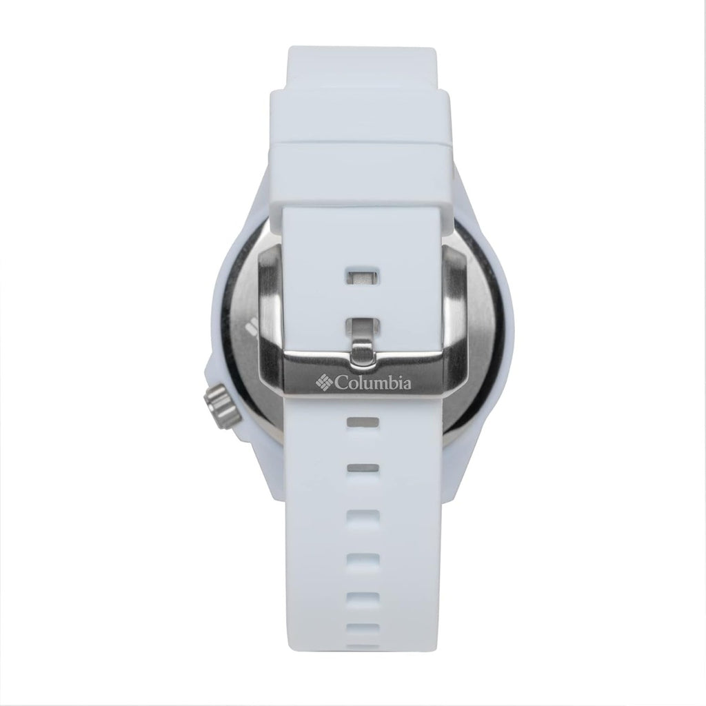 Columbia Gents Watch gyda Wyneb Gwyn a Strap Resin Gwyn CSS10-117