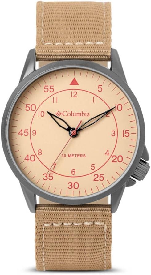 Clocled Columbia Viewmont i Ddynion gyda Deial Lliw Hufen a Strap Lliw Hufen CSS15-010