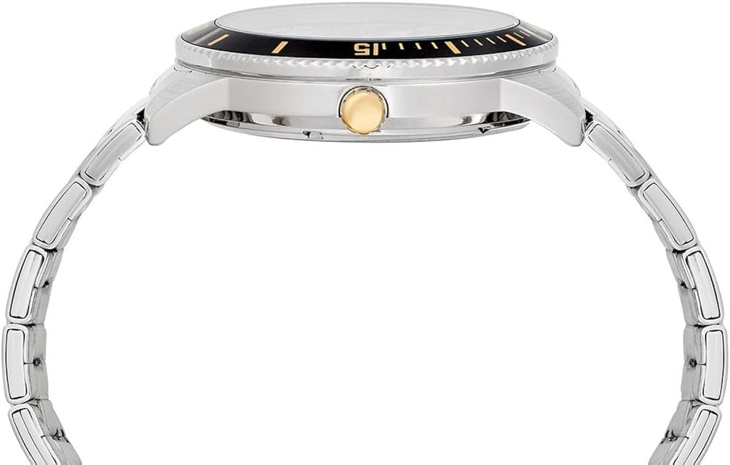 Lorus Mens Solar Watch with Black Dial and Two Tone Bracelet RX327AX9