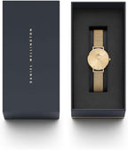 Daniel Wellington Ladies Watch with Gold Dial and Gold Milanese Strap DW00100473