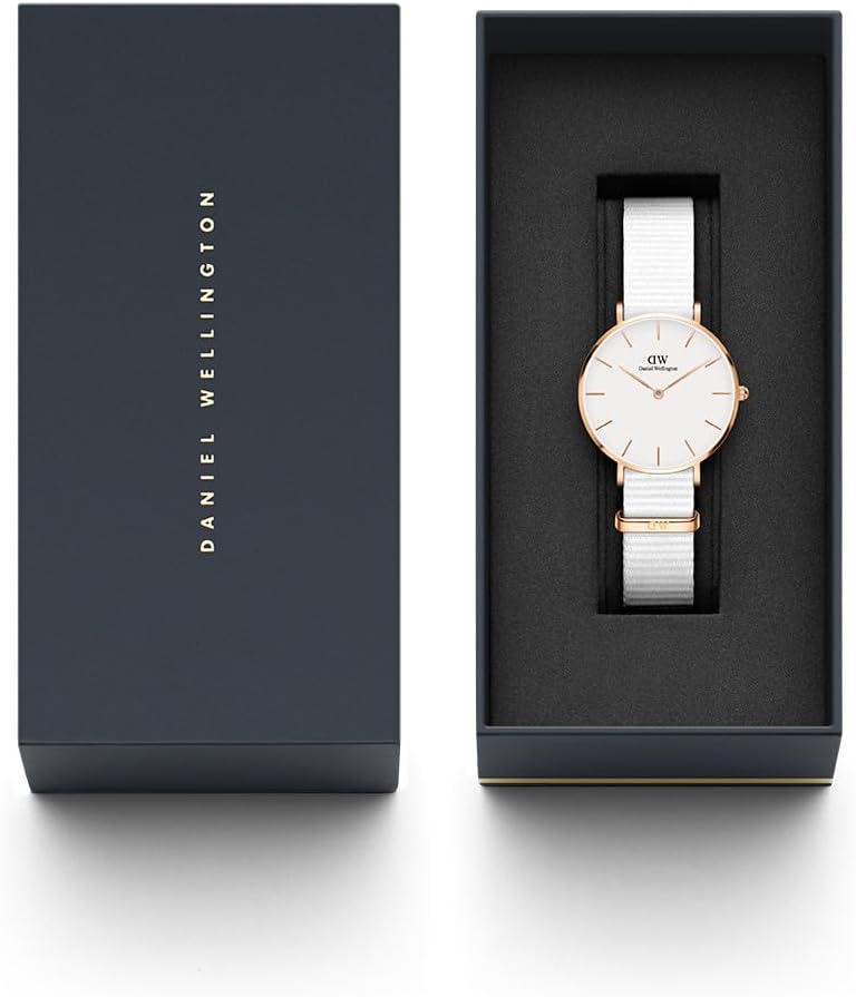 Daniel Wellington Ladies Watch with White Dial and White Fabric Strap DW00100313