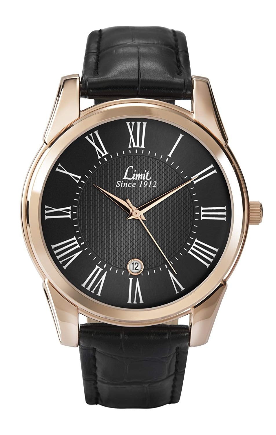 Limit Men's Black Dial Black PU Leather Strap Watch 5454