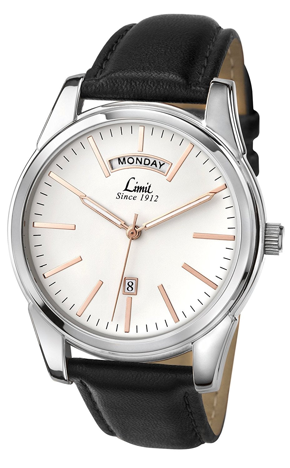 Limit Men's Quartz Watch with White Dial Analogue Display and Black PU Strap 5483.01