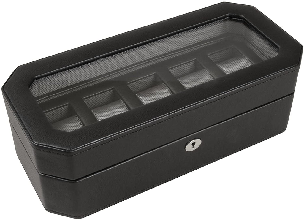WOLF Heritage Watch Box for 5 watches with Glass Cover 4583029