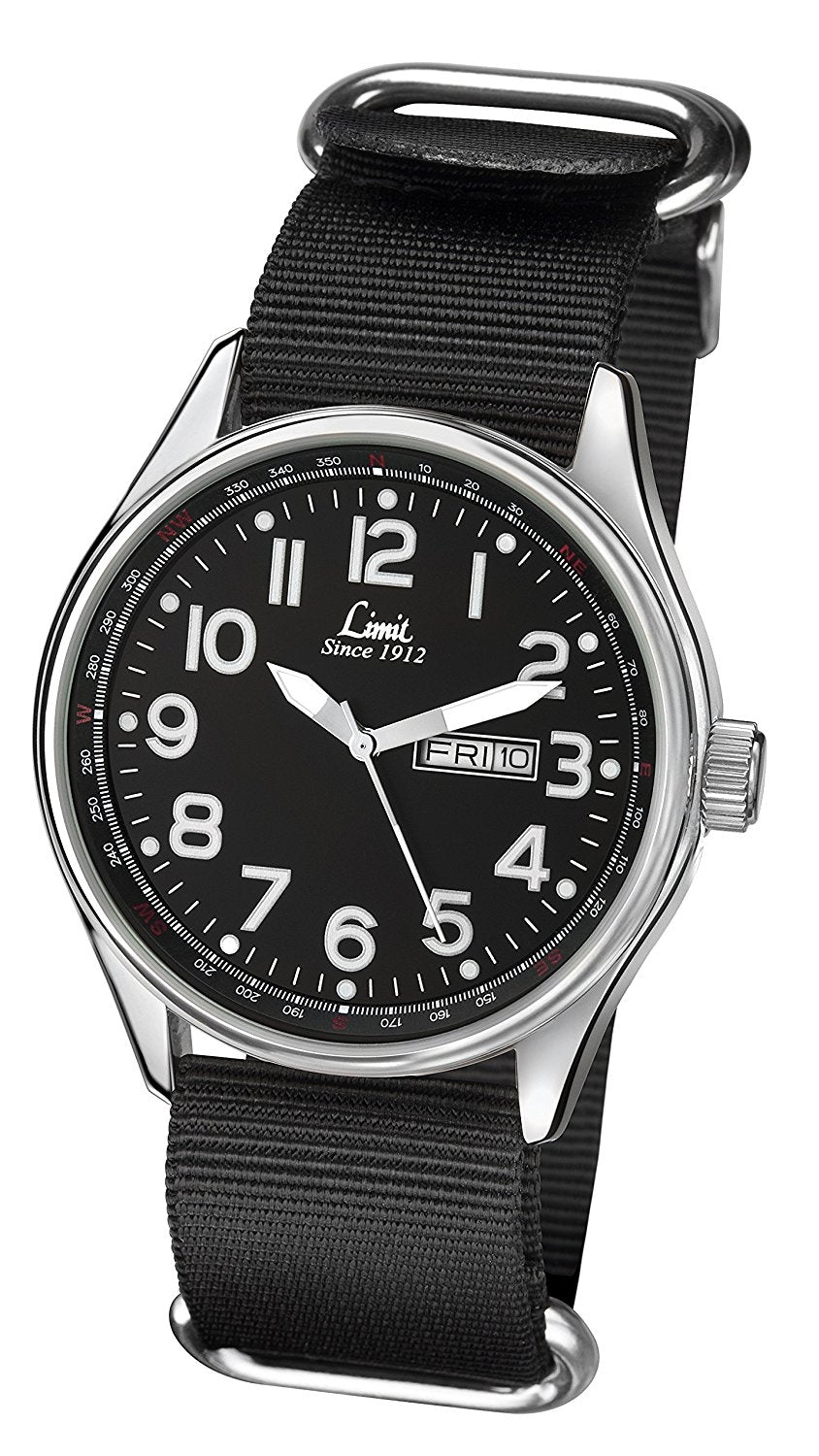 Limit Men's Black Dial Black Canvas Strap Watch 5493 RRP £29.99