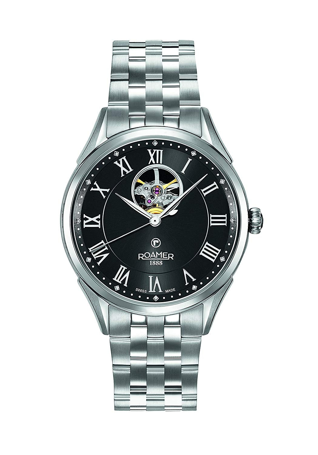 Roamer Men's Automatic Watch Black Dial Stainless Steel Bracelet 550661 41 52 50 RRP £749