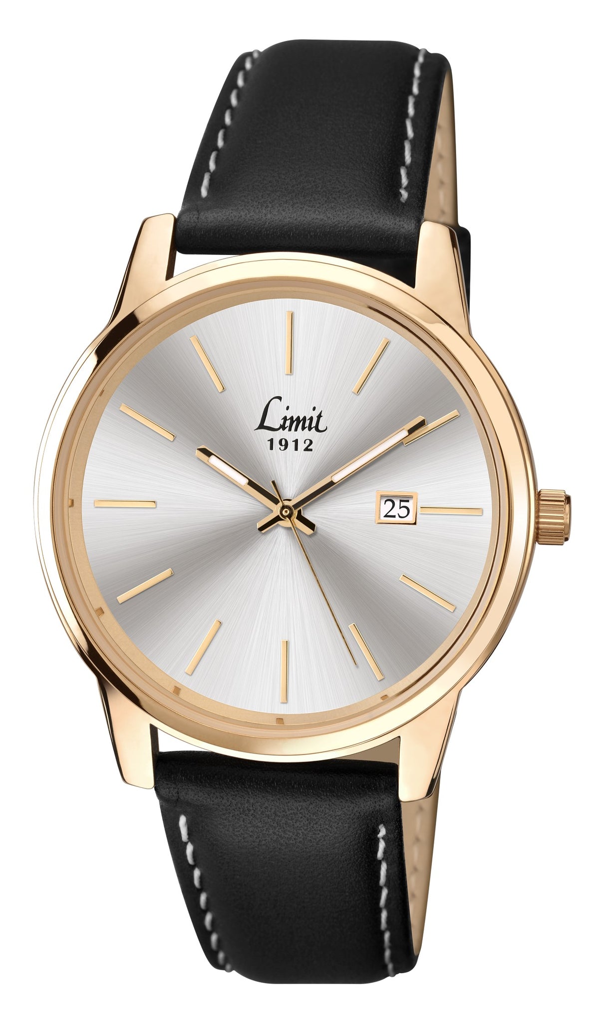 Limit Mens Silver Dial Black Strap Watch 5530