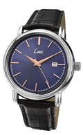 Limit Men's Quartz Watch with Blue Dial Analogue Display and Black PU Strap 5534.01