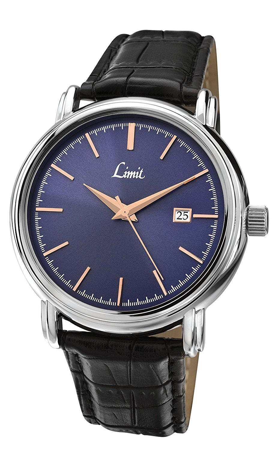 Limit Men's Quartz Watch with Blue Dial Analogue Display and Black PU Strap 5534.01