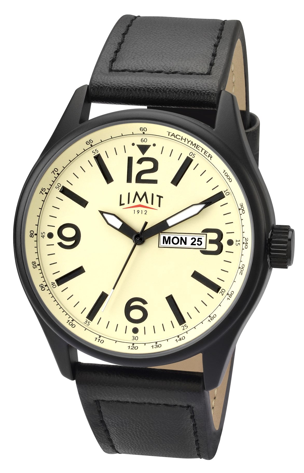 Limit Mens Cream Dial Leather Strap Pilot Watch 5620