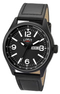 Limit Mens Black Dial Black Strap Pilot Watch 5621
