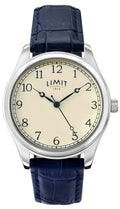 Limit Classic Mens Cream Dial Blue Strap Watch 5632