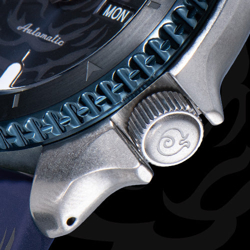 Seiko 5 Sports One Piece ‘Sabo’ Automatic Watch with Blue Dial and Blue Silicone Strap SRPH71K1