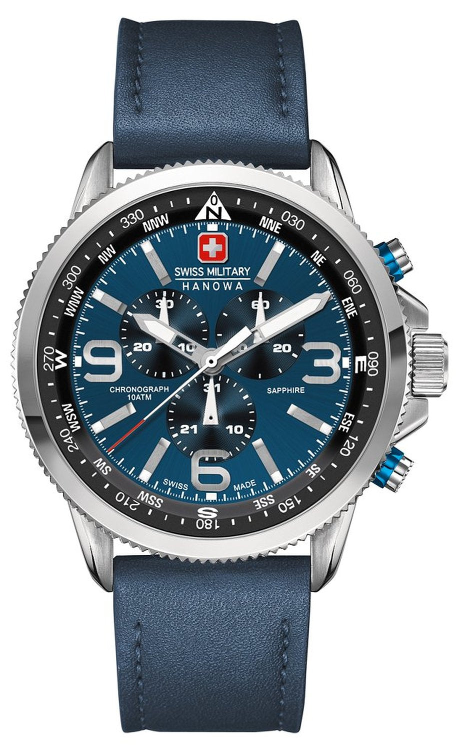 Swiss Military Arrow Mens Blue Dial Chronograph Watch 6-4224.04.003