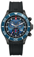 Swiss Military Men's Quartz Watch with Blue Dial Chronograph Display and Black Silicone Strap 6-4226.30.003