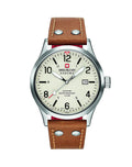 Swiss Military Men's Watch Beige Dial Bronze Leather Strap 6-4280.04.002.02