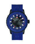 Swiss Military Men's Quartz Watch with Blue Dial Analogue Display and Blue Nylon Strap 6-4281.27.003