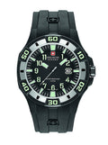 Swiss Military Men's Quartz Watch with Black Dial Analogue Display and Black Silicone Strap 6-4292.27.007.07