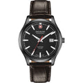 Swiss Military Hanowa Mens Watch with Black Leather Strap 06-4303.13.007