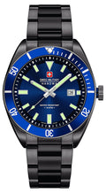 Swiss Military Men's Quartz Watch with Blue Dial Analogue Display and Black Stainless Steel Plated Bracelet 6-5214.30.003