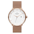Nordgreen Philosopher Scandinavian Rose Gold Unisex Watch with Rose Gold Mesh Strap