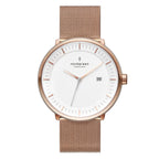 Nordgreen Philosopher Scandinavian Rose Gold Unisex Watch with Rose Gold Mesh Strap