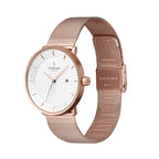 Nordgreen Philosopher Scandinavian Rose Gold Unisex Watch with Rose Gold Mesh Strap