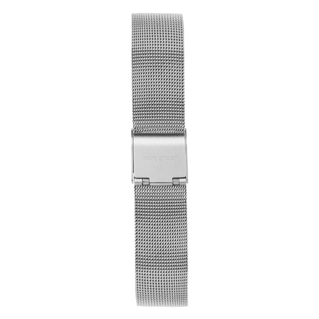 Nordgreen Native Scandinavian Silver Ladies Watch with White Dial and Mesh Strap