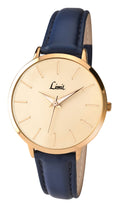 Limit Ladies Edition Gold Dial Blue Strap Watch 6138