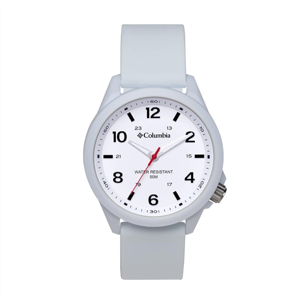 Columbia Gents Watch gyda Wyneb Gwyn a Strap Resin Gwyn CSS10-117