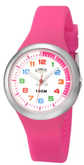 Limit Kids Girls White Dial Pink Silicone Strap Analogue Quartz Watch 6199