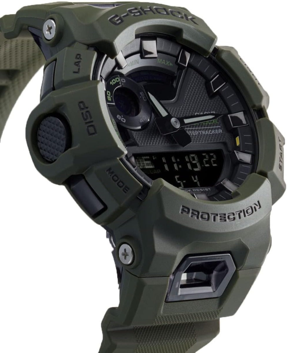 Casio G-Shock Mens Analogue-Digital Watch with Black Dial and Green Strap GBA-900UU-3AER