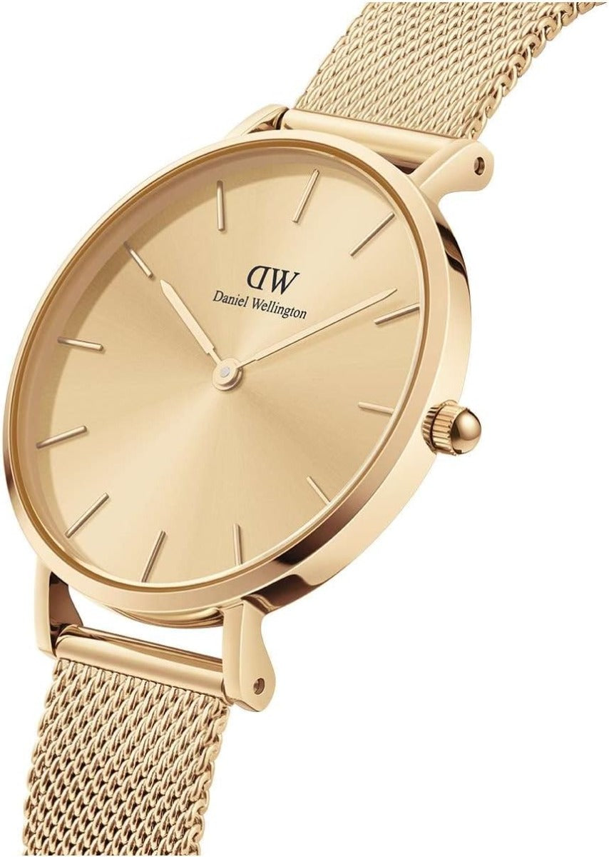 Daniel Wellington Ladies Watch with Gold Dial and Gold Milanese Strap DW00100473