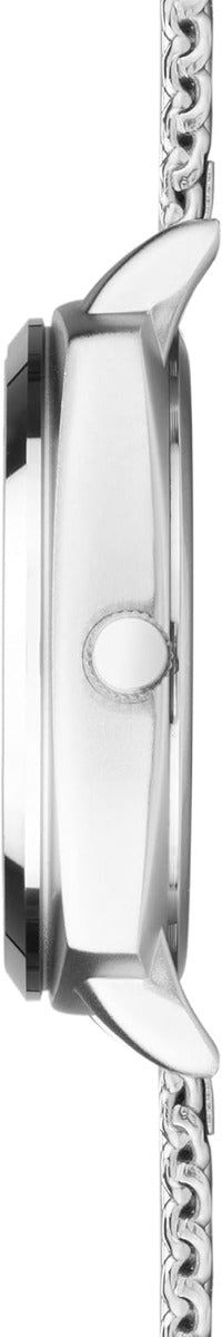 Gwylio Sekonda Airborne i Ddynion gyda Deial Du a Strap Arian 30101