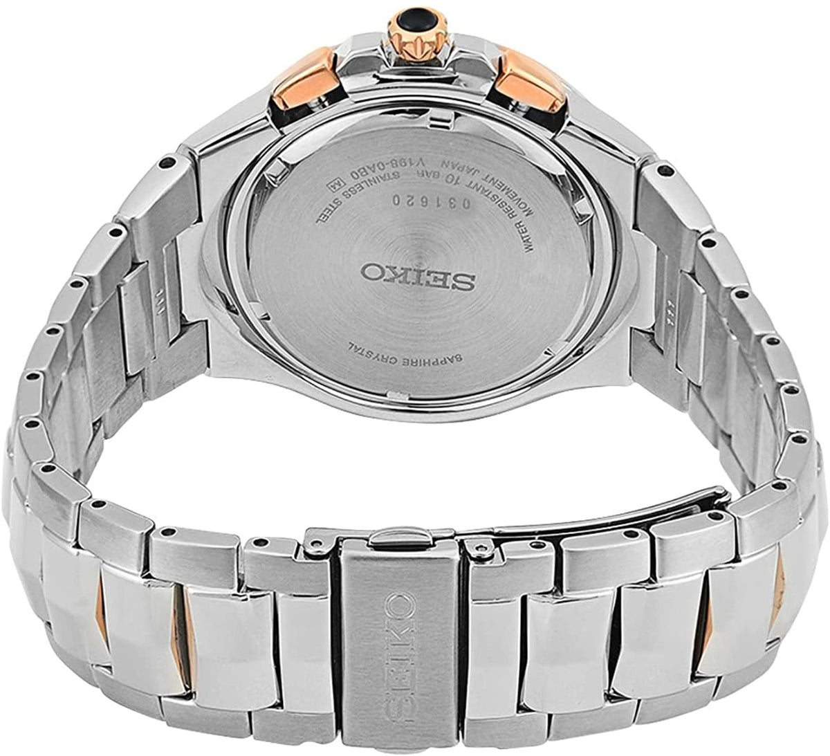 Gwylio Solar Dynion Seiko Coutura Parhaol i Ddynion gyda Deial Llwyd a Breichled Deu-liw SSC788P9