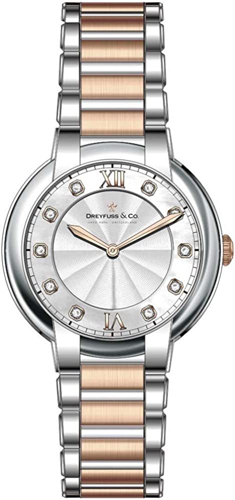 Dreyfuss Ladies Watch gydag Arddwrn Dur Di-staen Deu-liw DLB00062/D/01