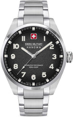 Swiss Military Mens Watch with Black Dial and Silver Strap SMWGG0001503