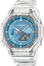 Casio G-Shock Mens Analogue-Digital Watch with Blue Dial and Clear Strap GA-2100BM-7A2ER