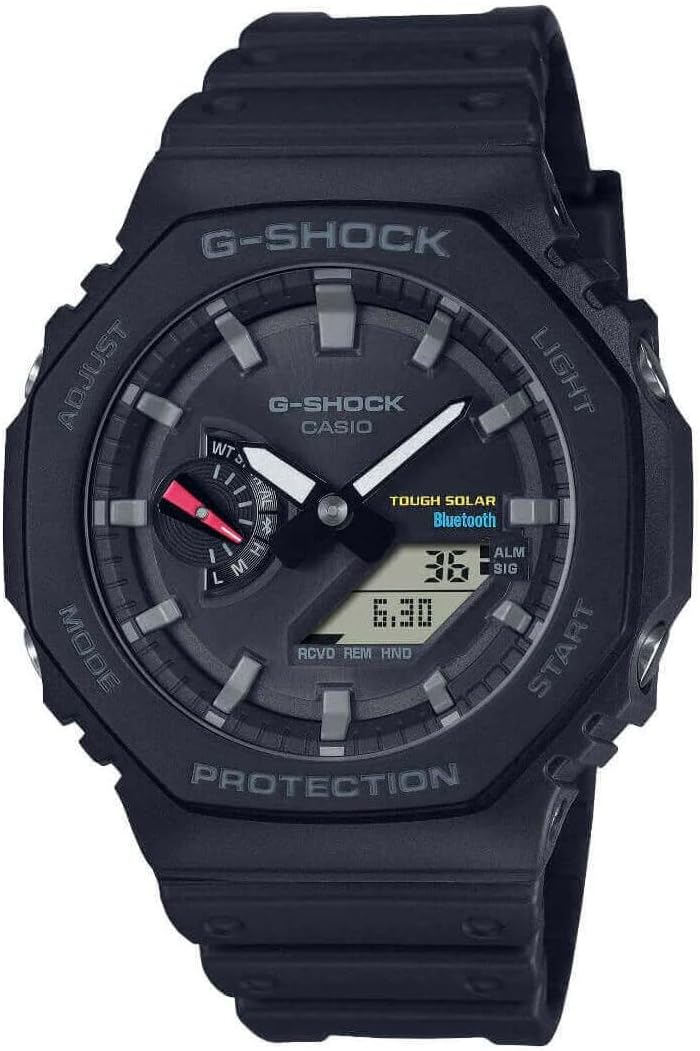Casio G-Shock Gwylio Analog-Ddigidol Dynion gyda Deial Du a Strap Ddu GA-B2100-1AER