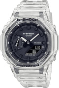 Casio G-Shock Mens Analogue-Digital Watch with Black Dial and Clear Strap GA-2100SKE-7AER