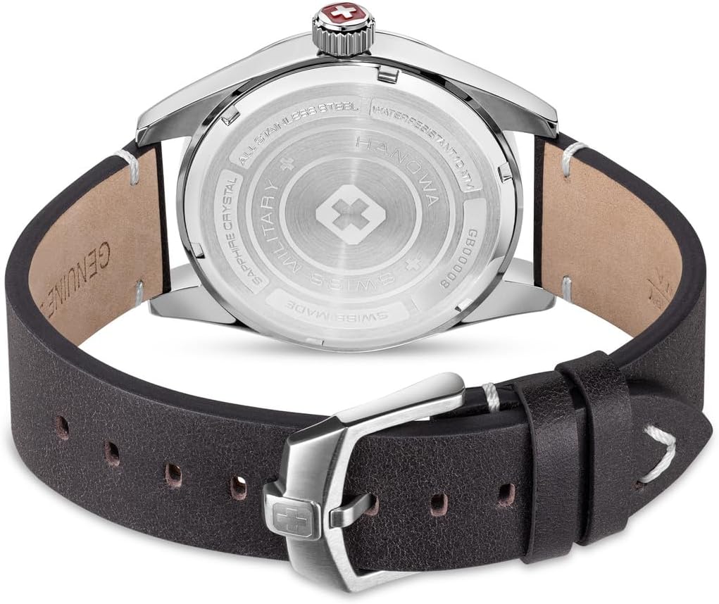 Swiss Military Hanowa Mens Watch with Green Dial and Brown Leather Strap SMWGA2100404