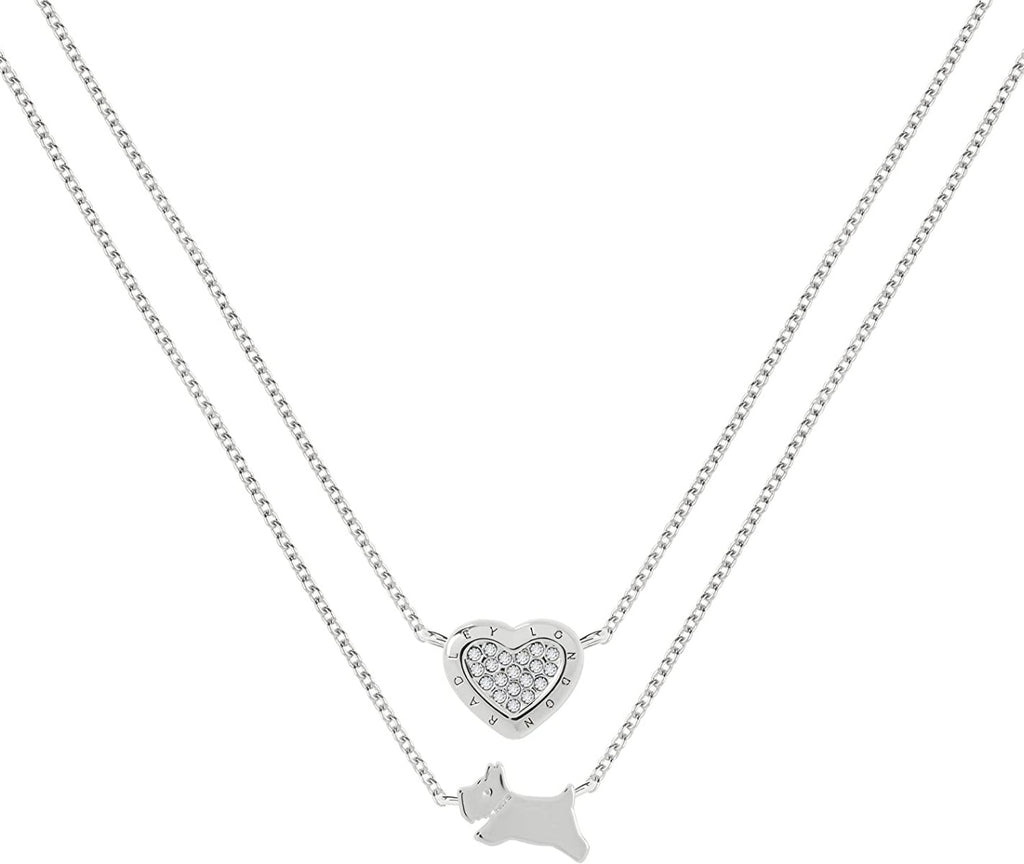 Radley London Ladies Silver Plated Heart & Jumping Dog Necklace RYJ2405S